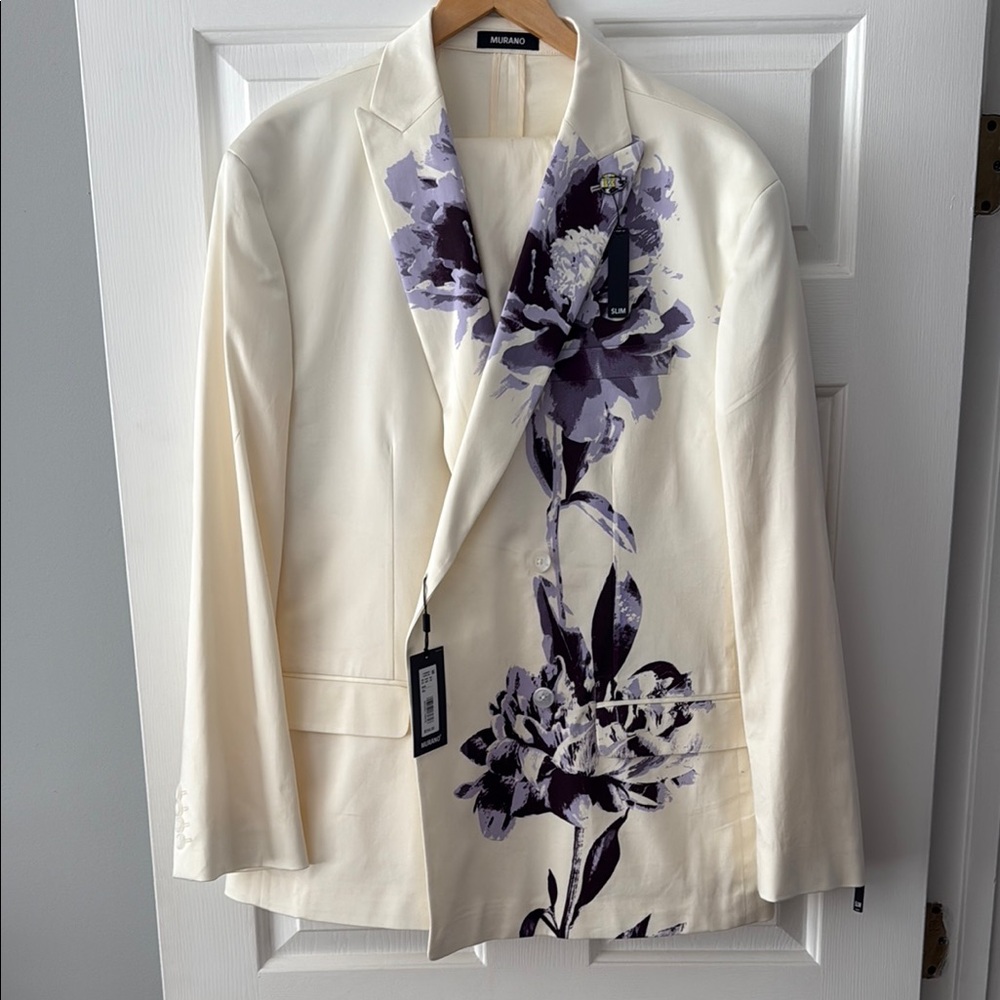 Milano Cream and Purple Artistic Sport Coat